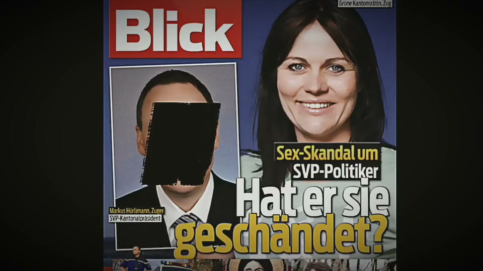 Blick-Frontseite vom 24. Dezember 2014 mit der Schlagzeile «Hat er sie geschändet?», Standbild aus dem Video; das Gesicht des zweiten Betroffenen ist geschwärzt