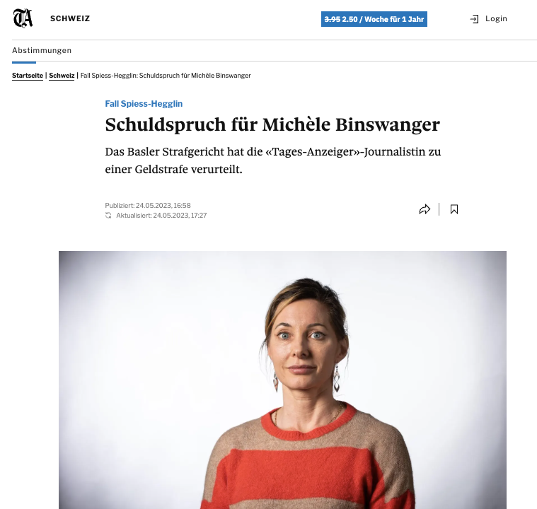 Tamedia-Journalistin wegen Verleumdung verurteilt