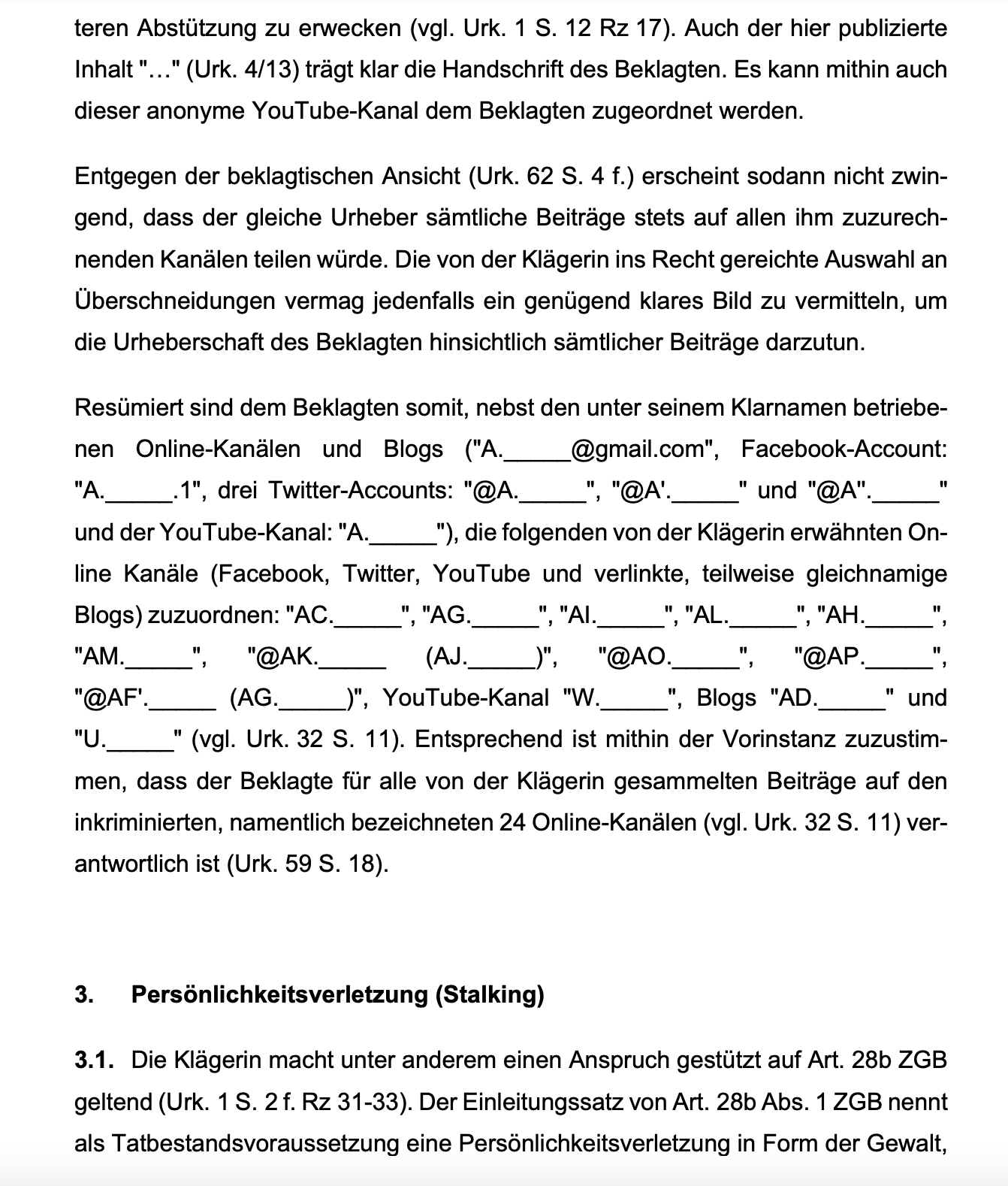 Cyberstalking: Präzedenz-Urteil