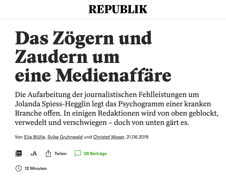 Das Zögern und Zaudern um eine Medienaffäre