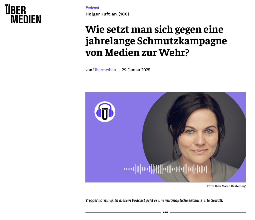ÜBERMEDIEN-PODCAST “HOLGER RUFT AN”